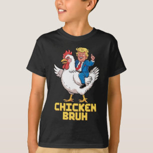 Grappige Trump Rijden Kip Game Meme voor Mannen Vr T-shirt