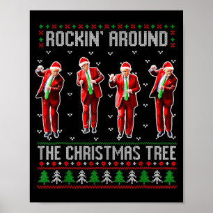Grappige Trump Rockt Rond De Kerstboom Lelijke  Poster