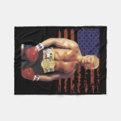 Grappige Trump Rocky Boxing Meme Boxer Amerikaanse Fleece Deken (Voorkant (Horizontaal))