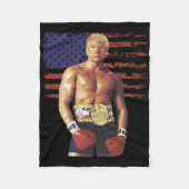 Grappige Trump Rocky Boxing Meme Boxer Amerikaanse Fleece Deken (Voorkant)
