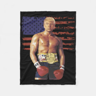 Grappige Trump Rocky Boxing Meme Boxer Amerikaanse Fleece Deken