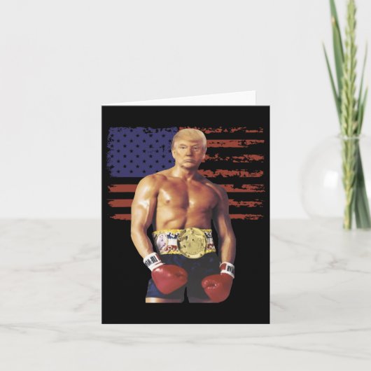 Grappige Trump Rocky Boxing Meme Boxer Amerikaanse Kaart (Voorkant)