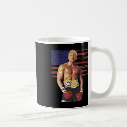Grappige Trump Rocky Boxing Meme Boxer Amerikaanse Koffiemok (Rechts)