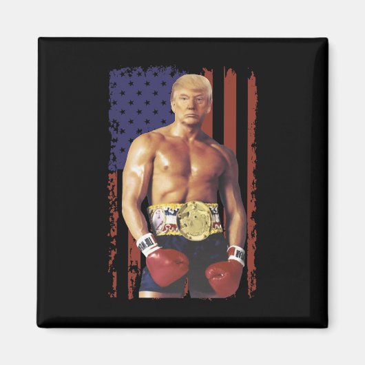 Grappige Trump Rocky Boxing Meme Boxer Amerikaanse Magneet (Voorkant)
