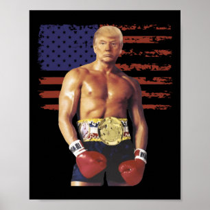 Grappige Trump Rocky Boxing Meme Boxer Amerikaanse Poster