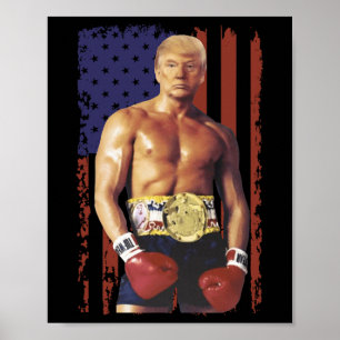 Grappige Trump Rocky Boxing Meme Boxer Amerikaanse Poster