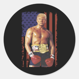Grappige Trump Rocky Boxing Meme Boxer Amerikaanse Ronde Sticker