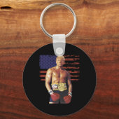 Grappige Trump Rocky Boxing Meme Boxer Amerikaanse Sleutelhanger (Voorkant)