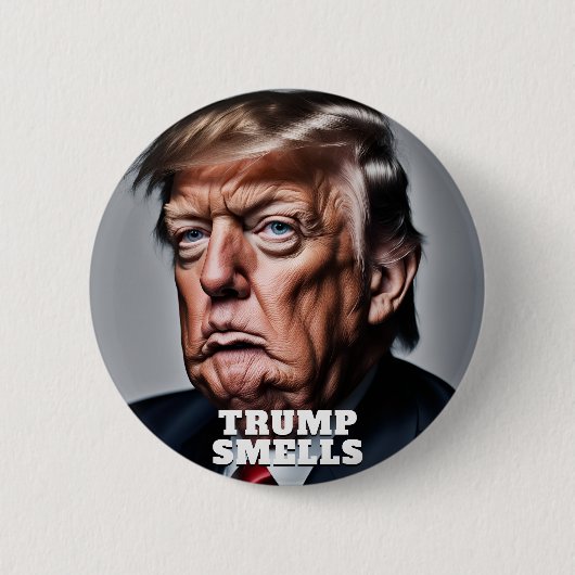 Grappige Trump ruikt Ronde Button 5,7 Cm (Voorkant)