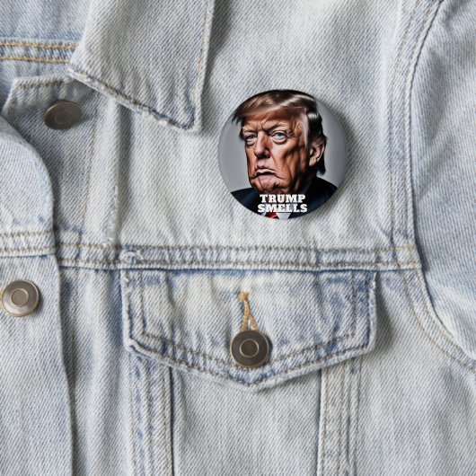 Grappige Trump ruikt Ronde Button 5,7 Cm (In situ)