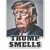 Grappige Trump ruikt Sticker (Voorkant)