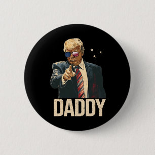 Grappige Trump-shirts Papa is thuis voor mannen en Ronde Button 5,7 Cm