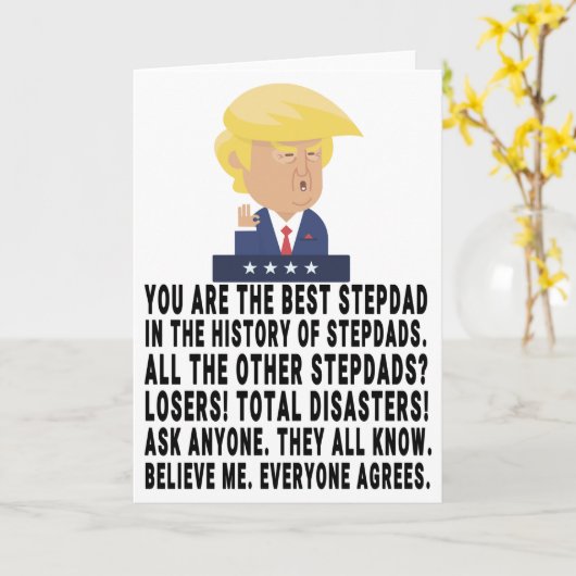 Grappige Trump Stepdad Kaart (Gele Bloem)