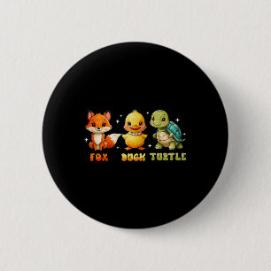 Grappige Trump Subtiele Vos Eend Schildpad Schatti Ronde Button 5,7 Cm