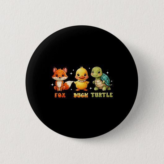 Grappige Trump Subtiele Vos Eend Schildpad Schatti Ronde Button 5,7 Cm (Voorkant)