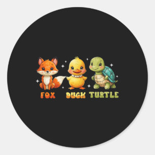 Grappige Trump Subtiele Vos Eend Schildpad Schatti Ronde Sticker