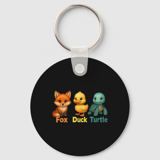 Grappige Trump Subtiele Vos Eend Schildpad Schatti Sleutelhanger (Voorkant)