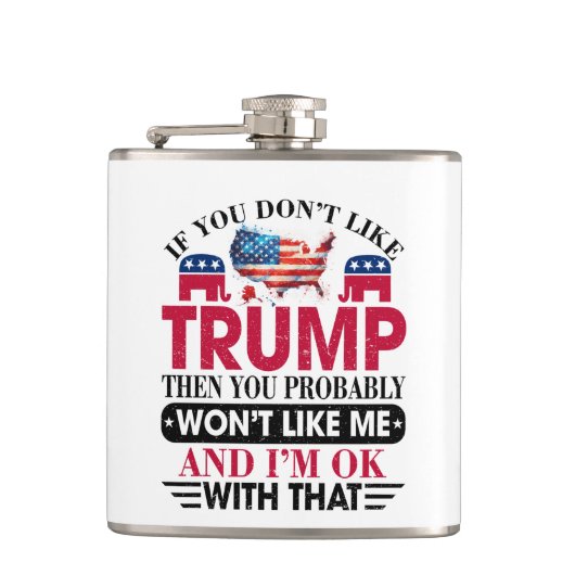 Grappige Trump Supporter Flask Heupfles (Voorkant)
