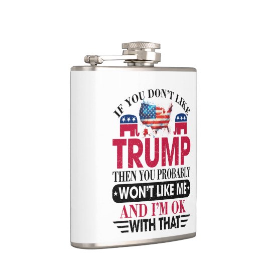 Grappige Trump Supporter Flask Heupfles (Rechts)