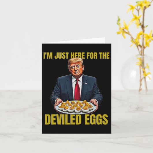 Grappige Trump Thanksgiving Ik ben hier alleen voo Kaart (Gele Bloem)