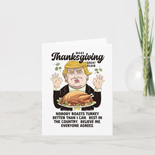 Grappige Trump-Thanksgiving maakt Thanksgiving gro Kaart (Voorkant)