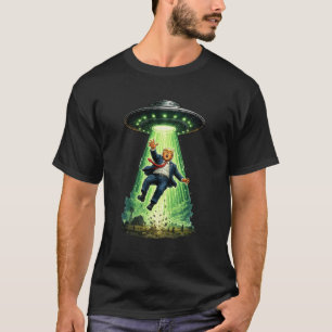 Grappige Trump UFO-ontvoering Alien T-shirt