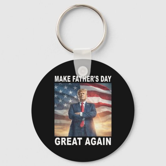 Grappige Trump Vader Maakt Vaderdag Weer Groot Ame Sleutelhanger (Voorkant)
