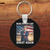 Grappige Trump Vader Maakt Vaderdag Weer Groot Ame Sleutelhanger (Voorkant)