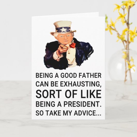 Grappige Trump Vaderdag Kaart (Gele Bloem)