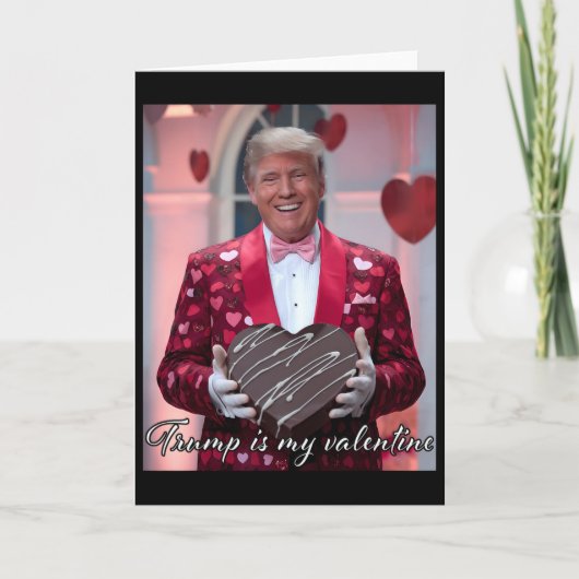 Grappige Trump Valentijnsdag Knuffelend Hart Peute Kaart (Voorkant)