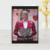 Grappige Trump Valentijnsdag Knuffelend Hart Peute Kaart (Gele Bloem)