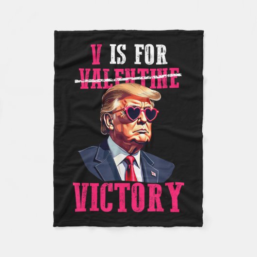 Grappige Trump Valentijnsdag V is voor Trump Fleece Deken (Voorkant)