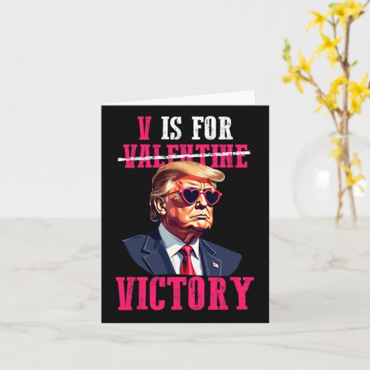 Grappige Trump Valentijnsdag V is voor Trump Kaart (Gele Bloem)