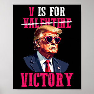 Grappige Trump Valentijnsdag V is voor Trump Poster