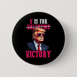 Grappige Trump Valentijnsdag V is voor Trump Ronde Button 5,7 Cm