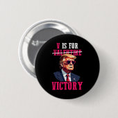 Grappige Trump Valentijnsdag V is voor Trump Ronde Button 5,7 Cm (Voorkant /achterkant)