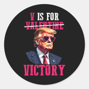 Grappige Trump Valentijnsdag V is voor Trump Ronde Sticker