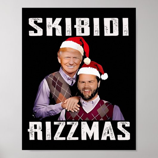 Grappige Trump Vance Skibidi Rizzmas maken kerst G Poster (Voorkant)