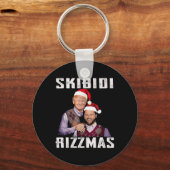 Grappige Trump Vance Skibidi Rizzmas maken kerst G Sleutelhanger (Voorkant)