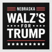 Grappige Trump Vance Walz voor Trump Nebraska Raamsticker (Vel)