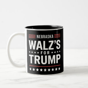 Grappige Trump Vance Walz voor Trump Nebraska Tweekleurige Koffiemok