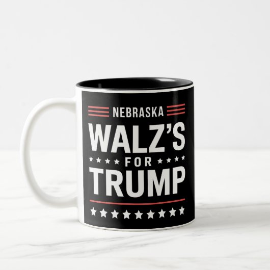 Grappige Trump Vance Walz voor Trump Nebraska Tweekleurige Koffiemok (Links)