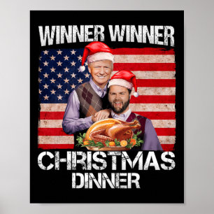 Grappige Trump Vance winnaar Kerstdiner S Poster