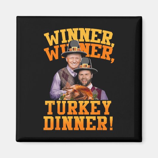 Grappige Trump Vance winnaar Turkije diner dan Magneet (Voorkant)