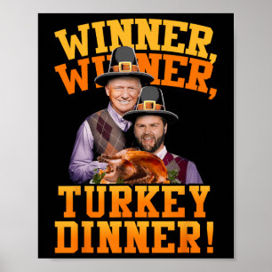 Grappige Trump Vance winnaar Turkije diner dan Poster