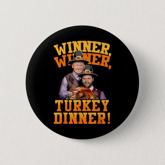 Grappige Trump Vance winnaar Turkije diner dan Ronde Button 5,7 Cm (Voorkant)