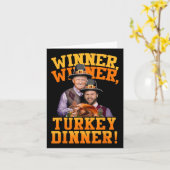 Grappige Trump Vance Winnaar Winnaar Turkije Diner Kaart (Gele Bloem)