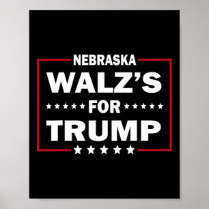 Grappige Trump Vance W's voor Trump Nebraska Manne Poster