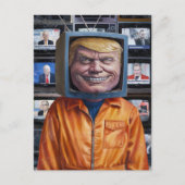 Grappige Trump vast in een tv Briefkaart (Voorkant)