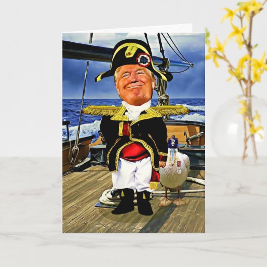 Grappige Trump Verjaardag Kaart - Napoleon (Gele Bloem)